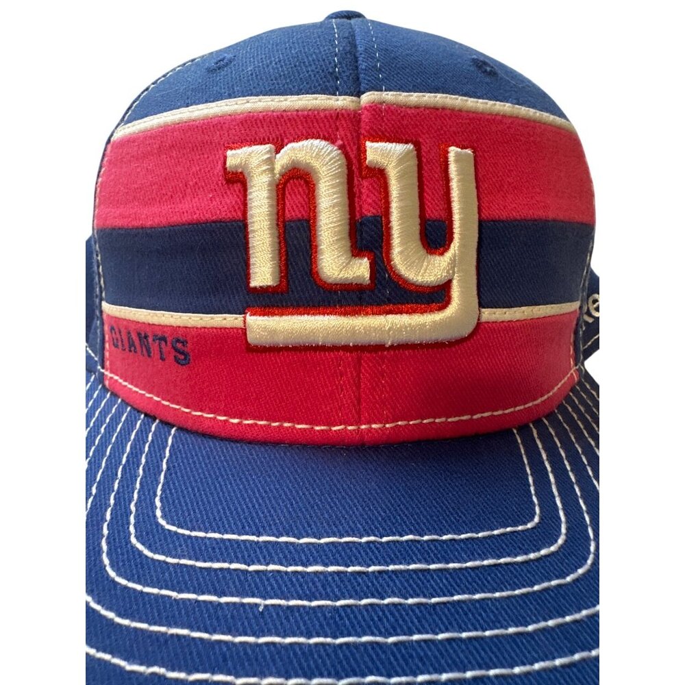 Reebok NFL New York Giants Onfield L/XL Football Cap Pink/Blue Striped Design - Picture 2 of 4